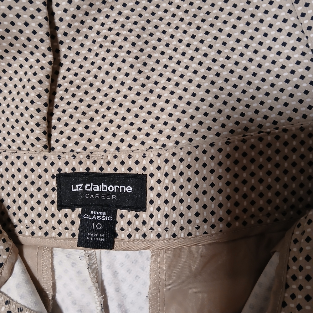 Liz Claiborne Women's Tan and Black Patterned Pants - Picture 2 of 7